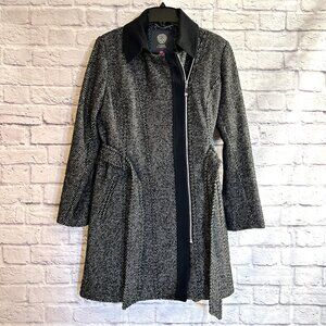Vince Camuto Black White Wool Blend Coat Almost Brand New XL
